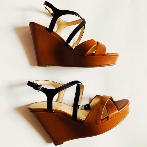 Marc Fisher Shoes Marc Fisher Wedge Heels With Ankle Strap In Brown